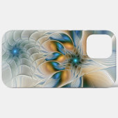 青を基調とした抽象的な幻想的なフラクタルアート Case-Mate iPhoneケース (裏面 (横))