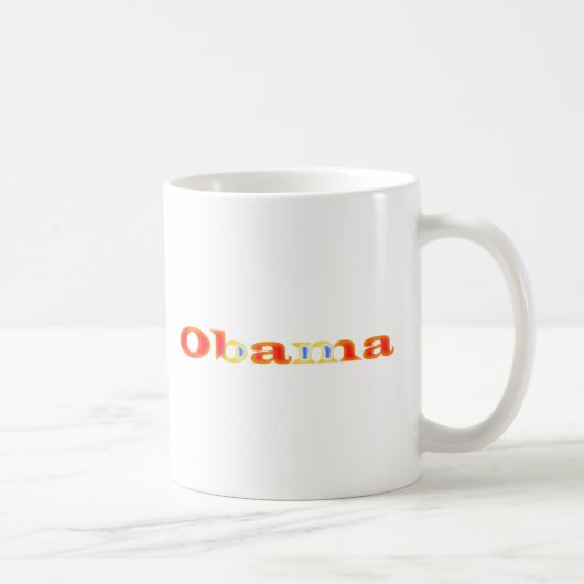 青を持つオバマName Burningの大統領のオレンジ コーヒーマグカップ (右)