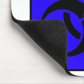 青を警告する生物危険または生物学的災害［有害物質］の印の記号 マウスパッド (コーナー)