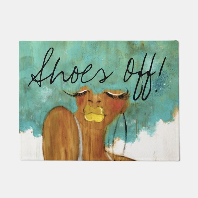 青を離れた靴! ドアマット (正面)