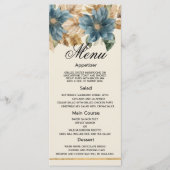 青アイボリー金ゴールド秋春結婚フローラのメニュー プログラム (正面)