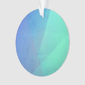 青アクアモダン&ターコイズ幾何学階調 オーナメント (正面)