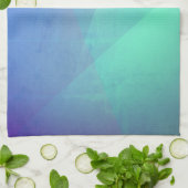 青アクアモダン&ターコイズ幾何学階調 キッチンタオル (折り畳み)