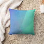 青アクアモダン&ターコイズ幾何学階調 クッション (ブランケット)