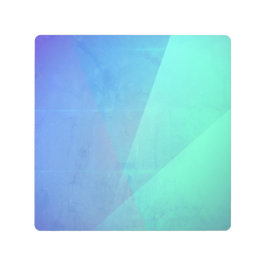 青アクアモダン&ターコイズ幾何学階調 メタルプリント