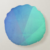 青アクアモダン&ターコイズ幾何学階調 ラウンドクッション (裏面)
