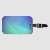 青アクアモダン&ターコイズ幾何学階調 ラゲッジタグ (正面横)