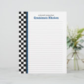 青アクセント付き白黒チェックレシピページ (スタンド正面)