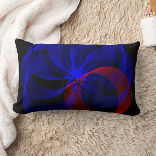 青アクセント回転装飾用クッション ランバークッション (ブランケット)