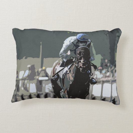 青アクセント枕の騎手を持つ競走馬 アクセントクッション (裏面)