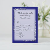 青アクセント・メニューの選択肢RSVP 出欠カード (スタンド正面)