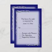 青アクセントRSVP 出欠カード (正面/裏面)