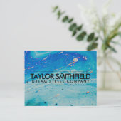 青アクリルモダンプロフェッショナル インビテーションポストカード (スタンド正面)