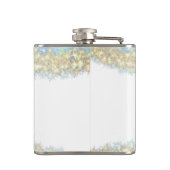 青アゲイト金ゴールドグリッタースパークルモノグラム名文字 フラスク (裏面)