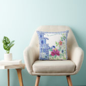 青アジア影響中国のフローラ塔 クッション (椅子)