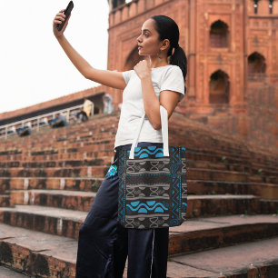 青アフリカアステカ トートバッグ