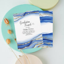 青アルコールインクテクスチャの水彩卒業式の背景