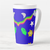 青アルミ水瓶の模様 カフェラテマグ (右アングル)