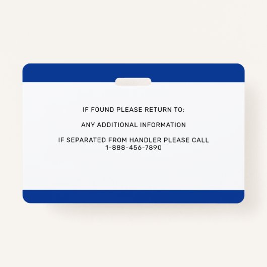 青アレルギパーソナライズされたー警報サービス犬の写真 バッジ (裏面)