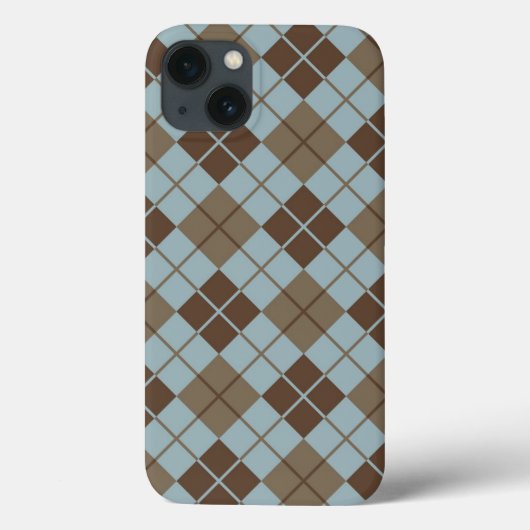 青アーガイルとトープの模様 Case-Mate iPhoneケース (裏面)