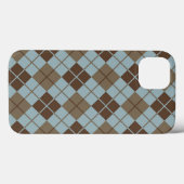 青アーガイルとトープの模様 Case-Mate iPhoneケース (裏面 (横))