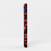 青アートとオレンジ |モノグラムとお名スタイリッシュ前 Case-Mate iPhoneケース (裏面/右)