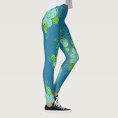 青アートと緑のフローラ レギンス (右)