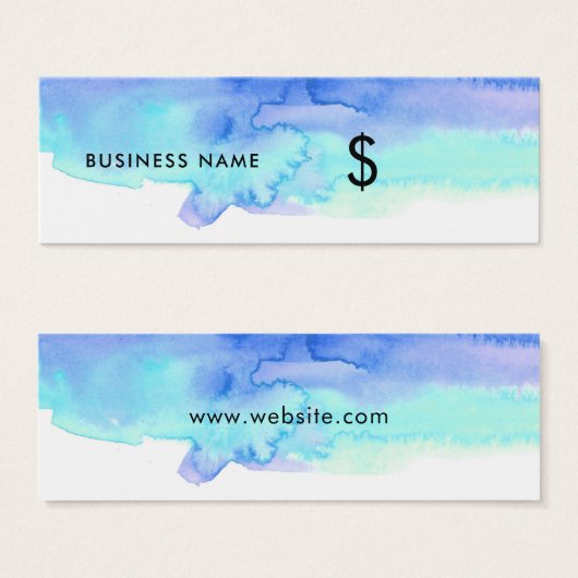 青アート水色スプラッシュホワイトプライスラベル (正面&裏面)