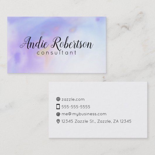 青アート水色 名刺 (正面/裏面)