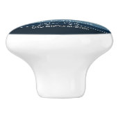 青アート灰色ティール（緑がかった色）カラー沿岸カスタム文字 セラミックノブ (側面)