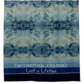 青アート砂緑色沿岸カスタム シャワーカーテン (正面)