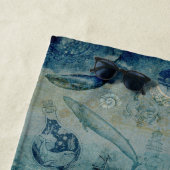 青アート砂緑色沿岸カスタム ビーチタオル (インサイチュ)