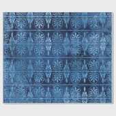 青アールデコ ラッピングペーパー (フラット)