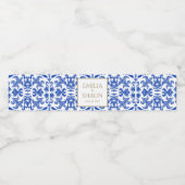 青イタリアンと白のウォーターボトルラベル ペットボトルラベル (シングルラベル)