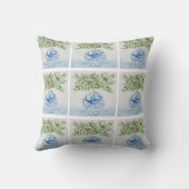 青イタリアンと白の魚生姜の瓶 クッション (裏面)