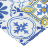 青イタリアン地中海の、白、黄色のパターン テーブルクロス (アングル)