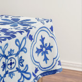 青イタリアン地中海の、白、黄色のパターン テーブルクロス (インサイチュ)