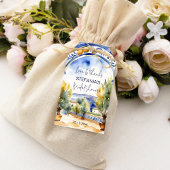 青イタリアン瓦アーチレモンブライダルシャワー ギフトタグ