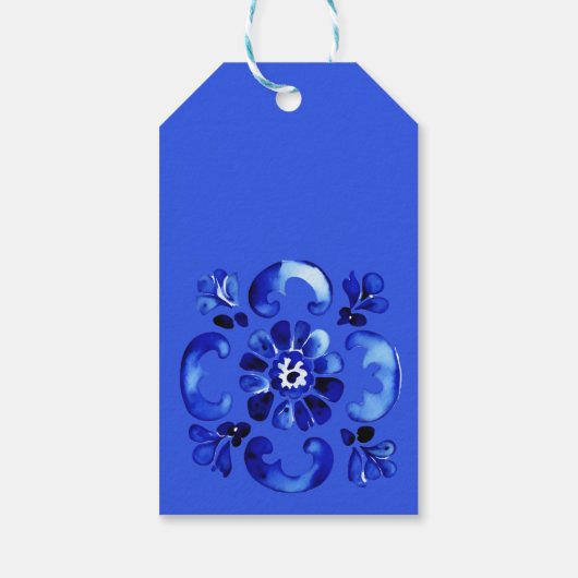 青イタリアン瓦アーチレモンブライダルシャワー ギフトタグ (裏面)