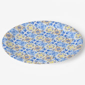 青イタリアン瓦マンマ血症 ペーパープレート (アングル)