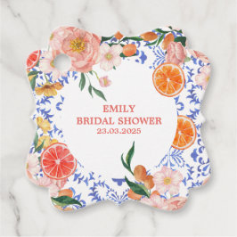 青イタリアン瓦地中海のブライダルシャワー フェイバータグ