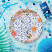 青イタリアン瓦地中海のブライダルシャワー ペーパープレート (パーティー)