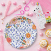 青イタリアン瓦地中海のブライダルシャワー ペーパープレート (パーティー)