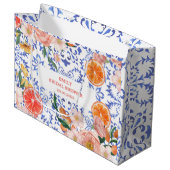 青イタリアン瓦地中海のブライダルシャワー ラージペーパーバッグ (正面アングル)