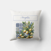 青イタリアン瓦 |お名前 クッション (裏面)