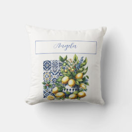 青イタリアン瓦 |お名前 クッション