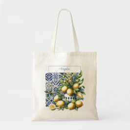 青イタリアン瓦 |お名前 トートバッグ