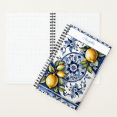 青イタリアン瓦 |お名前 ノートブック (内側)