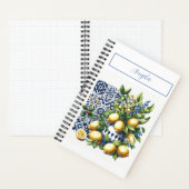 青イタリアン瓦 |お名前 ノートブック (内側)