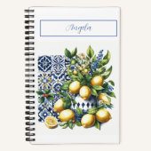 青イタリアン瓦 |お名前 ノートブック (正面)